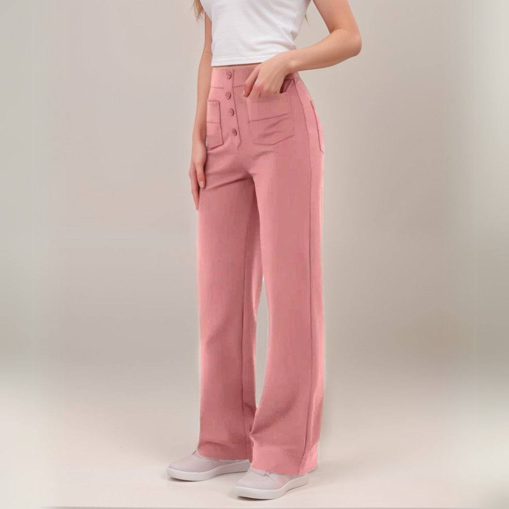 Léa | Pantalon Taille Haute Élastique