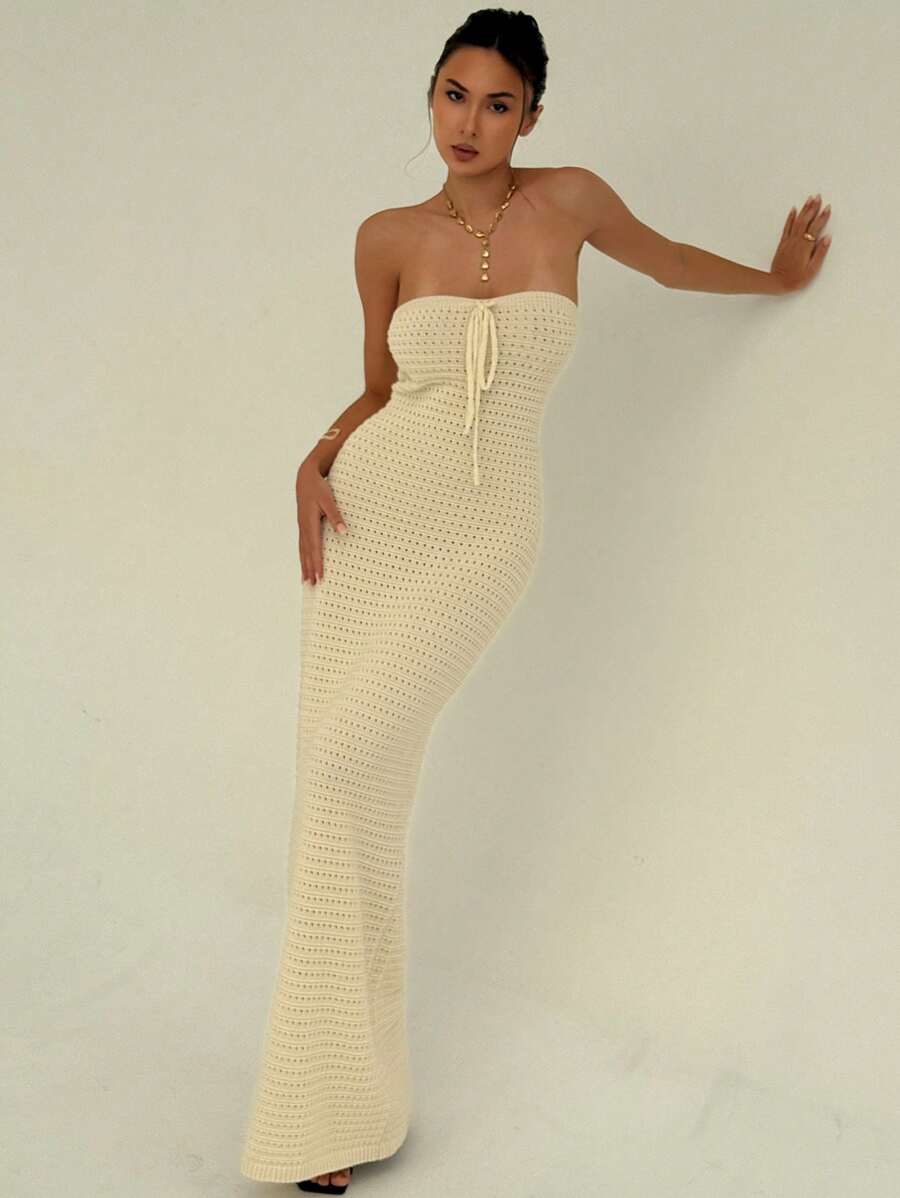 Nina | Robe Maxi Maille & Taille Sculptée