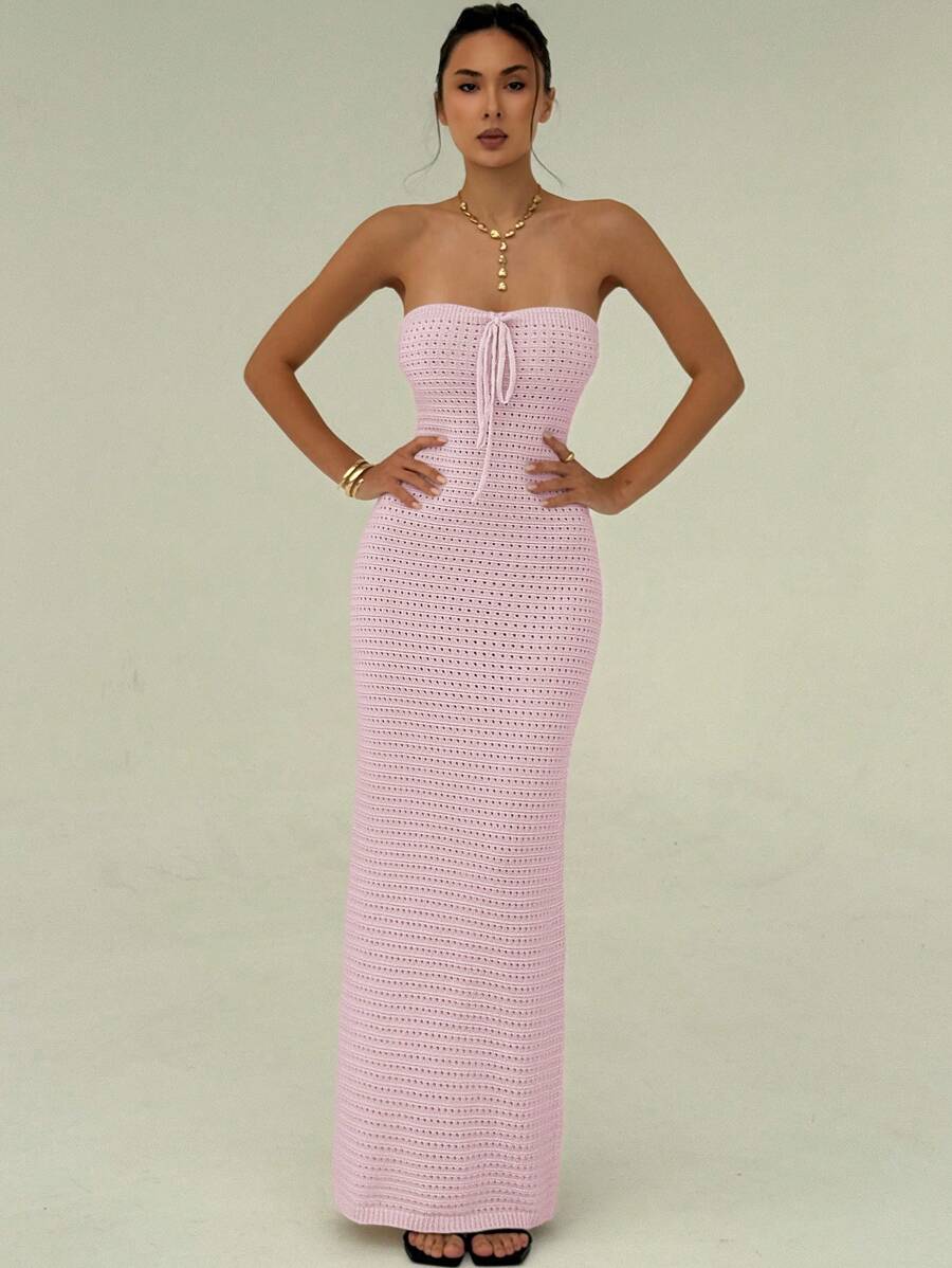 Nina | Robe Maxi Maille & Taille Sculptée