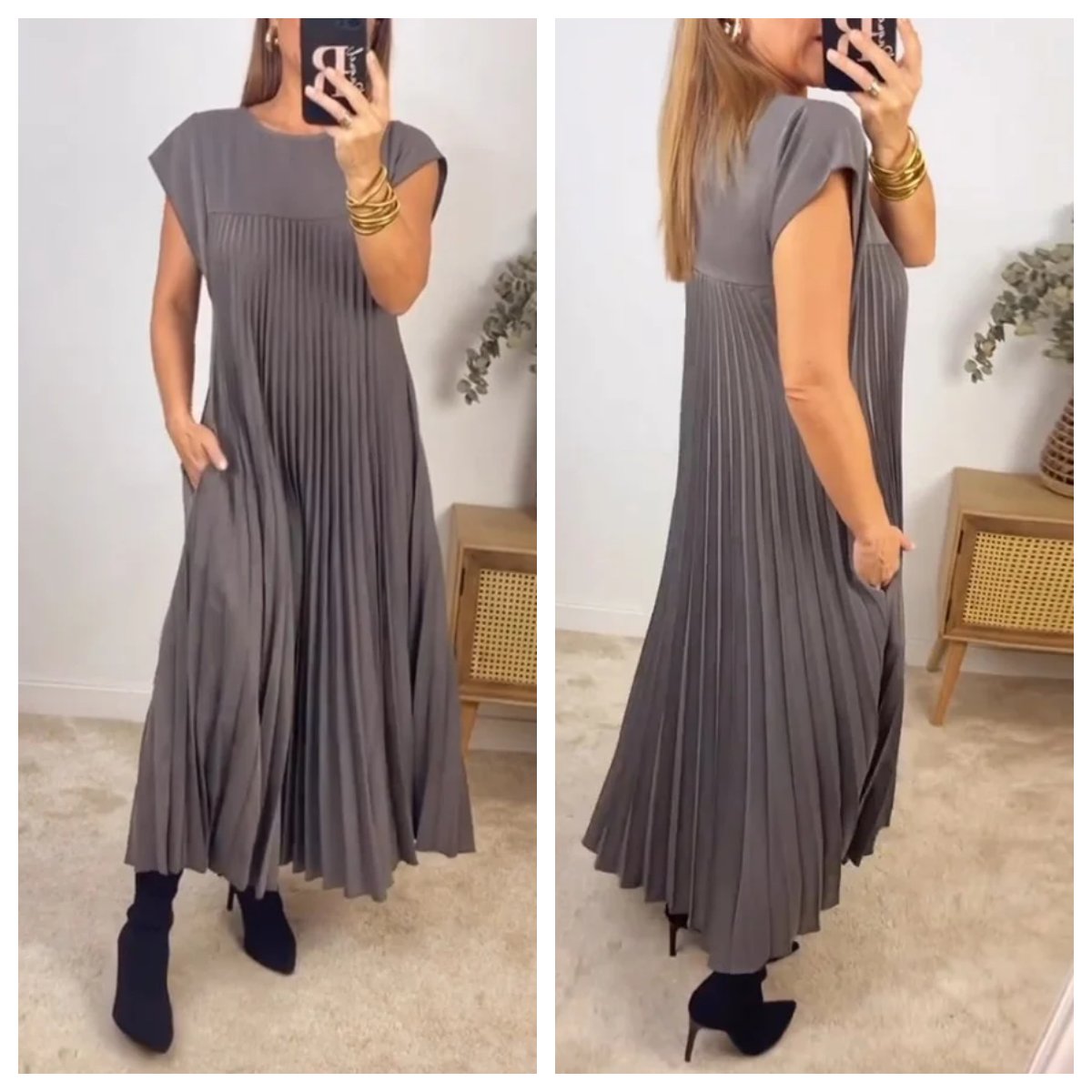 Auriane | Robe Plissée Unie