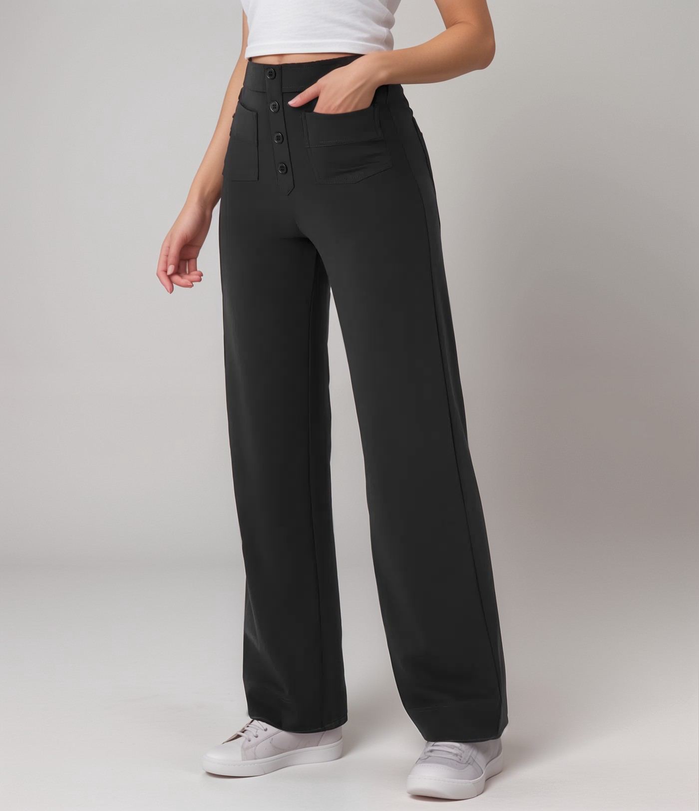 Léa | Pantalon Taille Haute Élastique