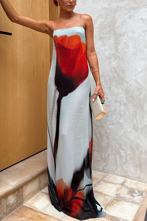 Lilou | Robe Maxi Tulipes Abstraites