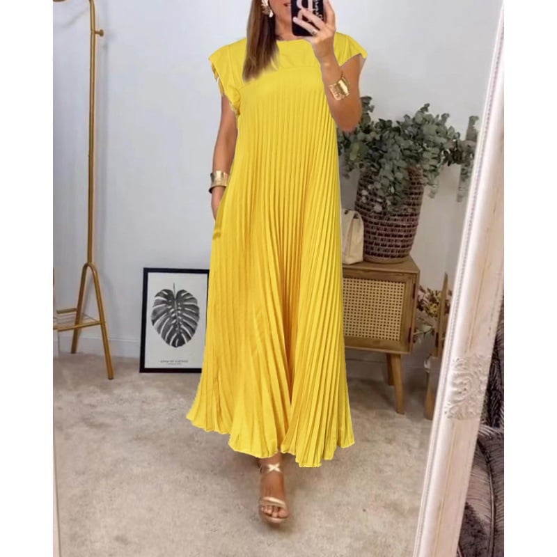 Auriane | Robe Plissée Unie