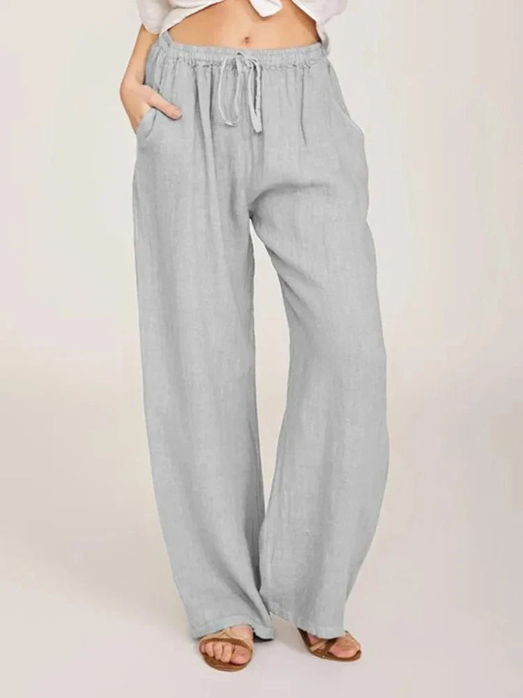 Clara | Pantalon Large en Lin et Coton