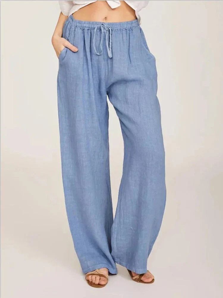Clara | Pantalon Large en Lin et Coton