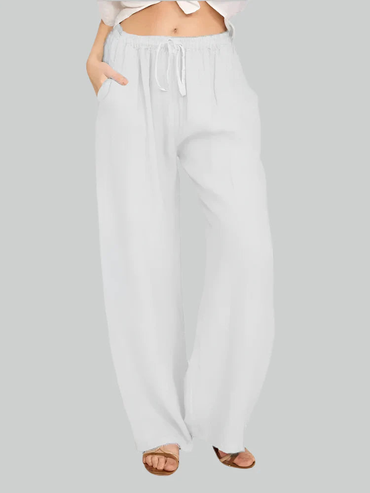 Clara | Pantalon Large en Lin et Coton