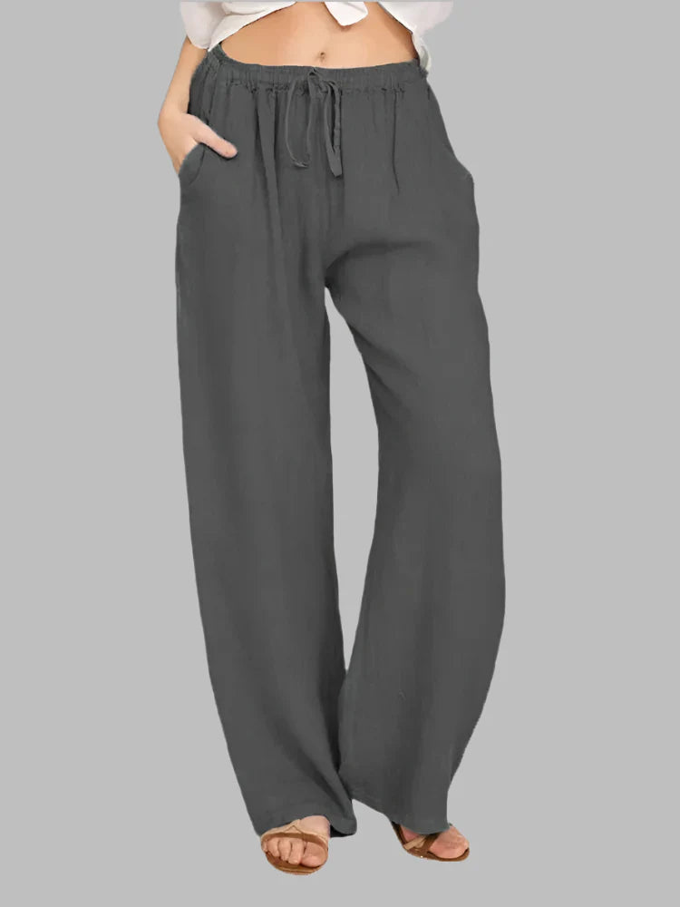 Clara | Pantalon Large en Lin et Coton
