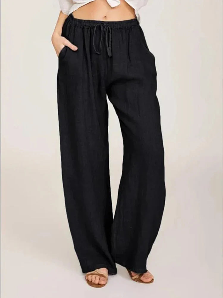 Clara | Pantalon Large en Lin et Coton