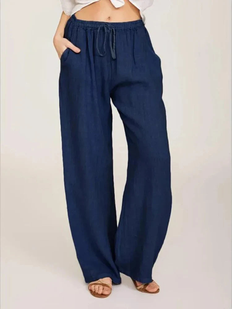 Clara | Pantalon Large en Lin et Coton