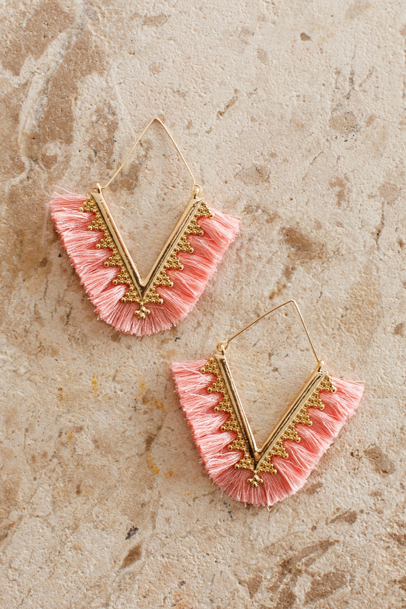 Boucles d'oreilles à franges Sheba Gold Rose