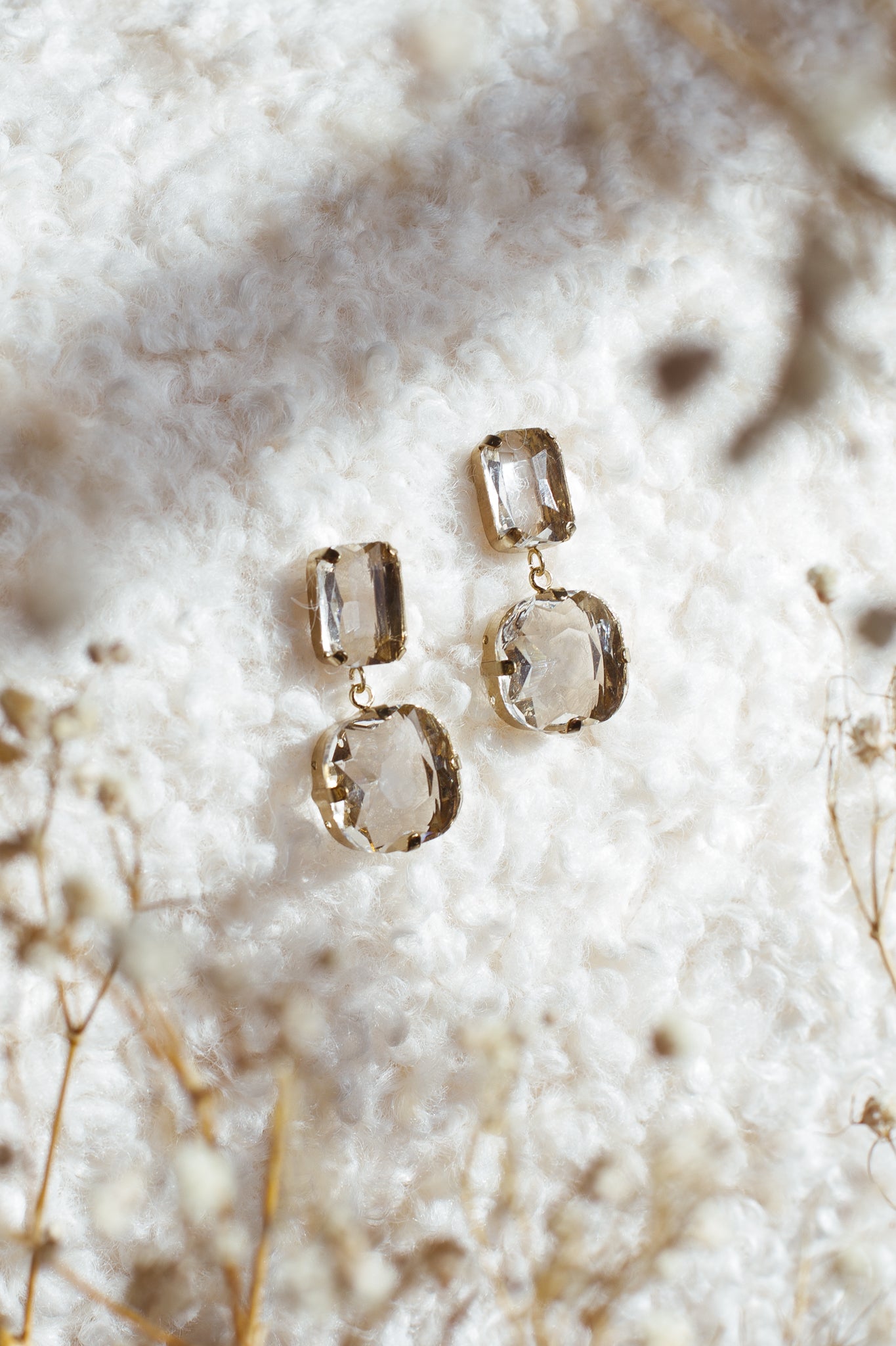 Boucles d'oreilles à goutte en cristal Georgia Transparent