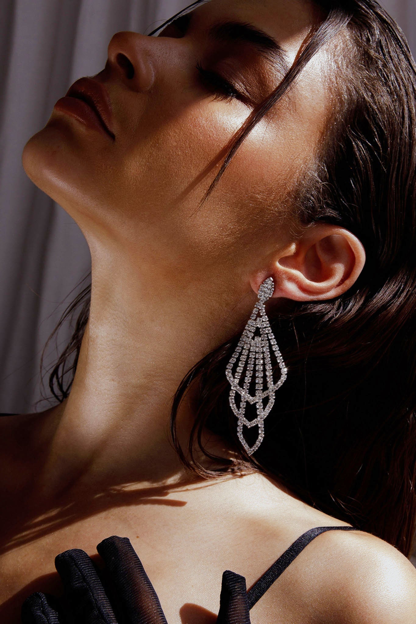 Boucles d'oreilles Chandelier Evangelina Argent