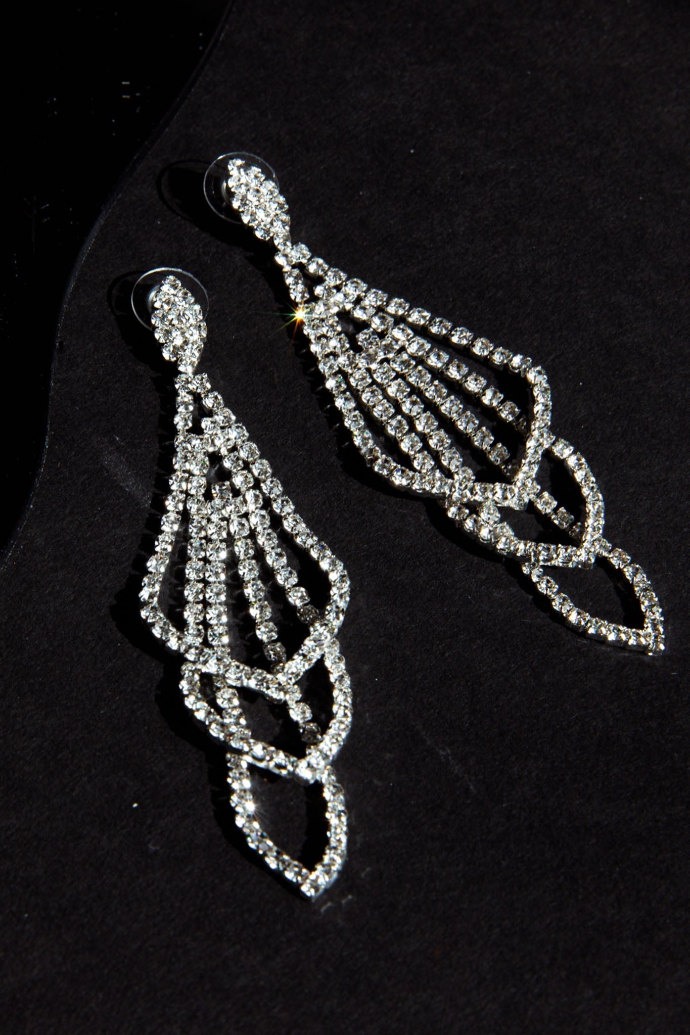 Boucles d'oreilles Chandelier Evangelina Argent