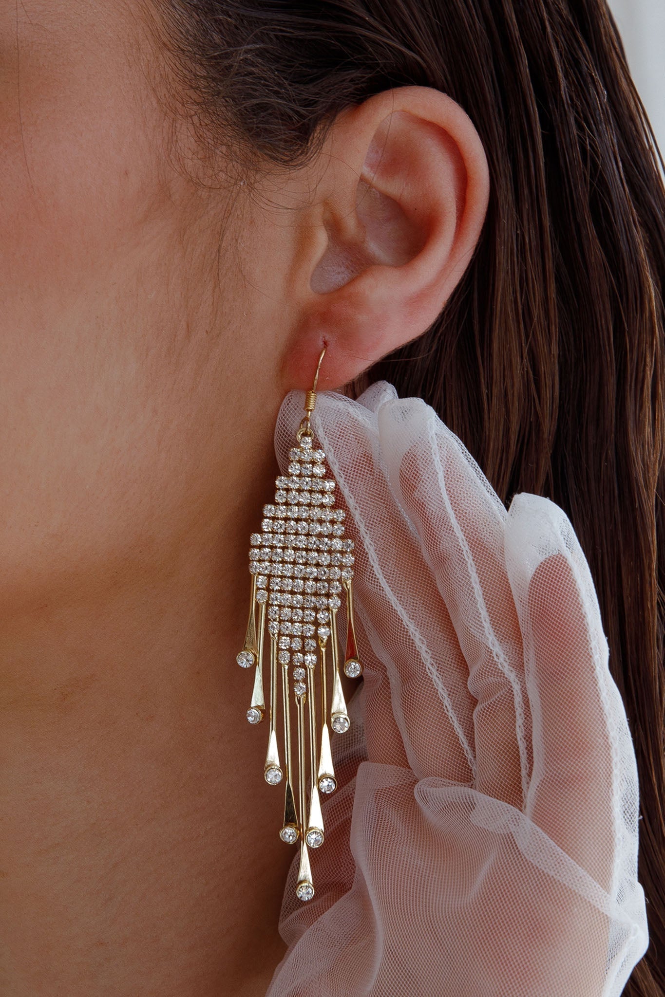 Boucles d'oreilles à franges Alessandra Diamante Or
