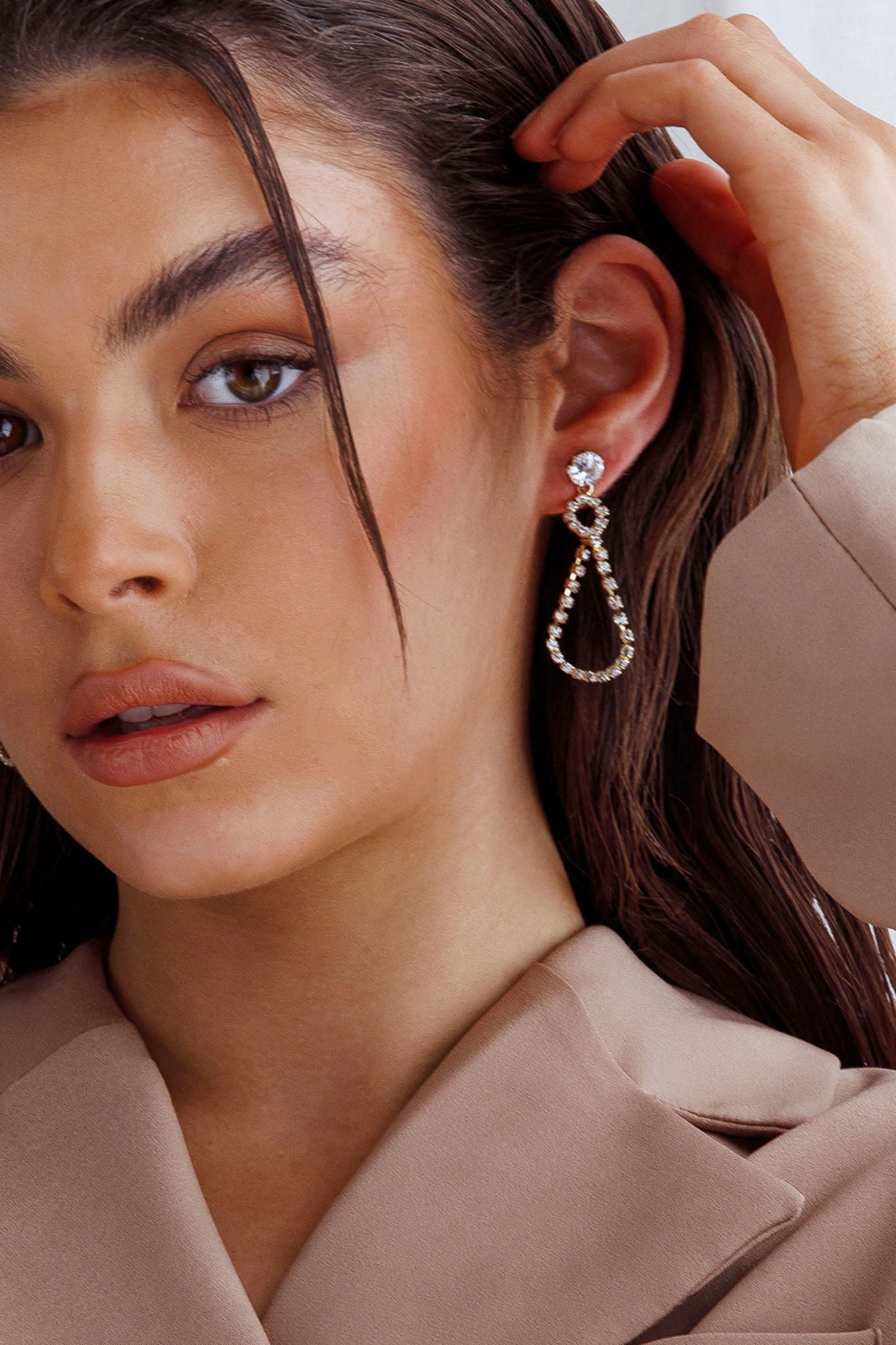 Boucles d'oreilles Ava en cristal doré