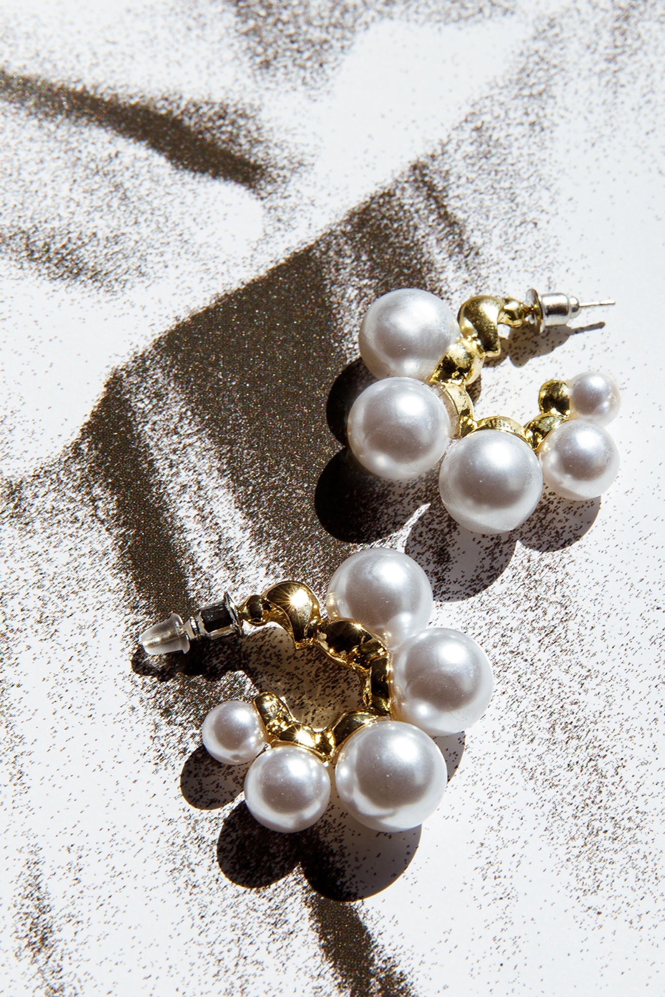 Boucles d'oreilles créoles perles St Tropez Or