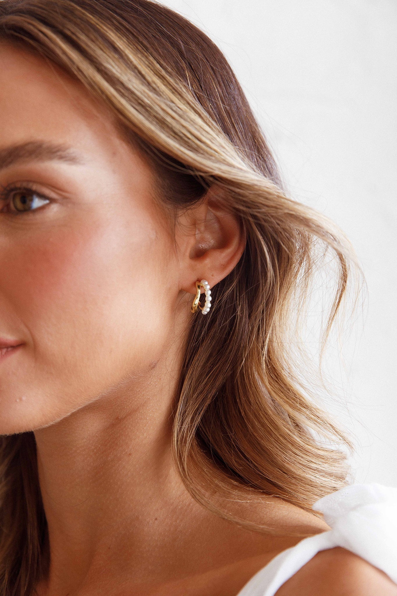 Charis Boucles d'Oreilles Doubles en Or