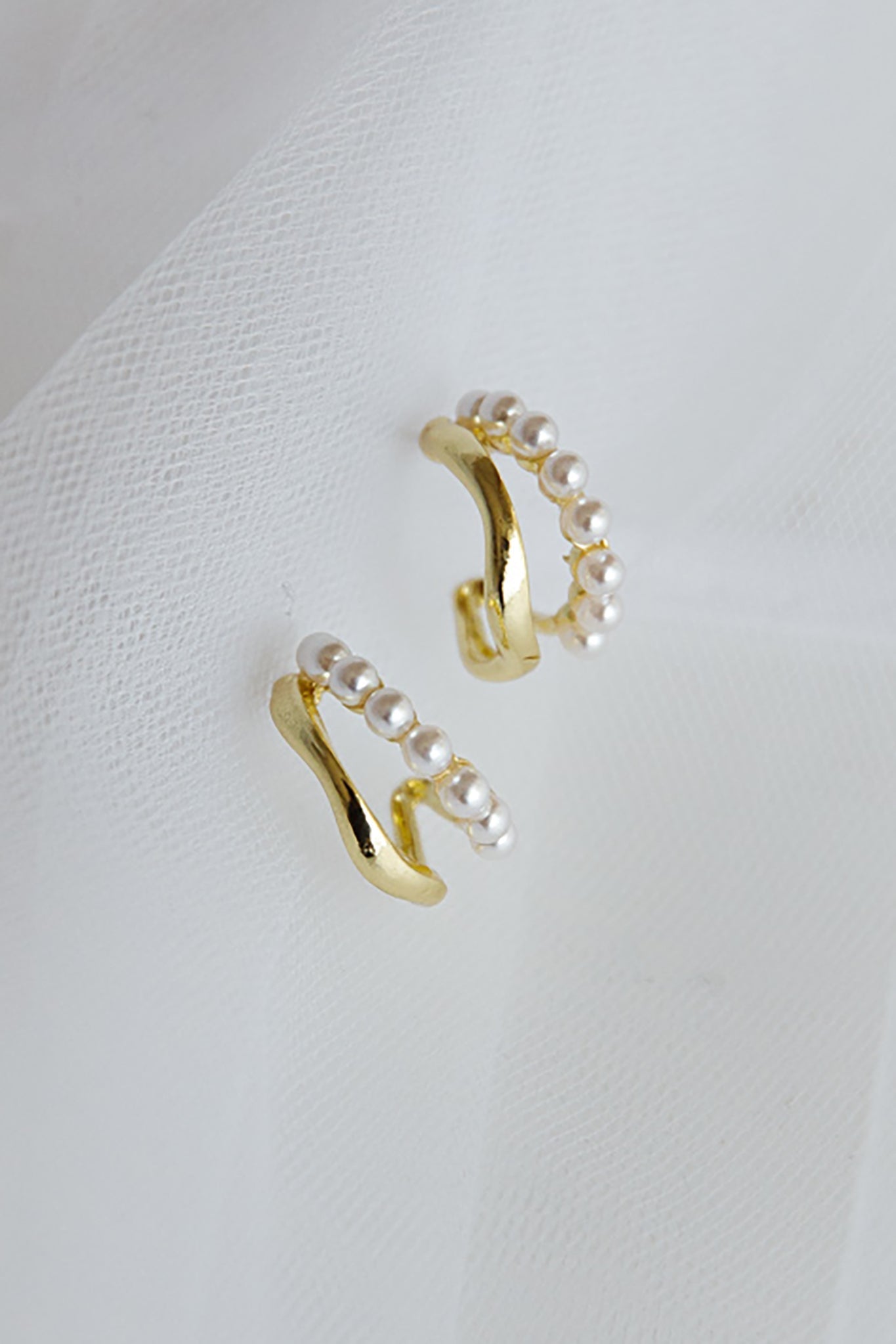 Charis Boucles d'Oreilles Doubles en Or