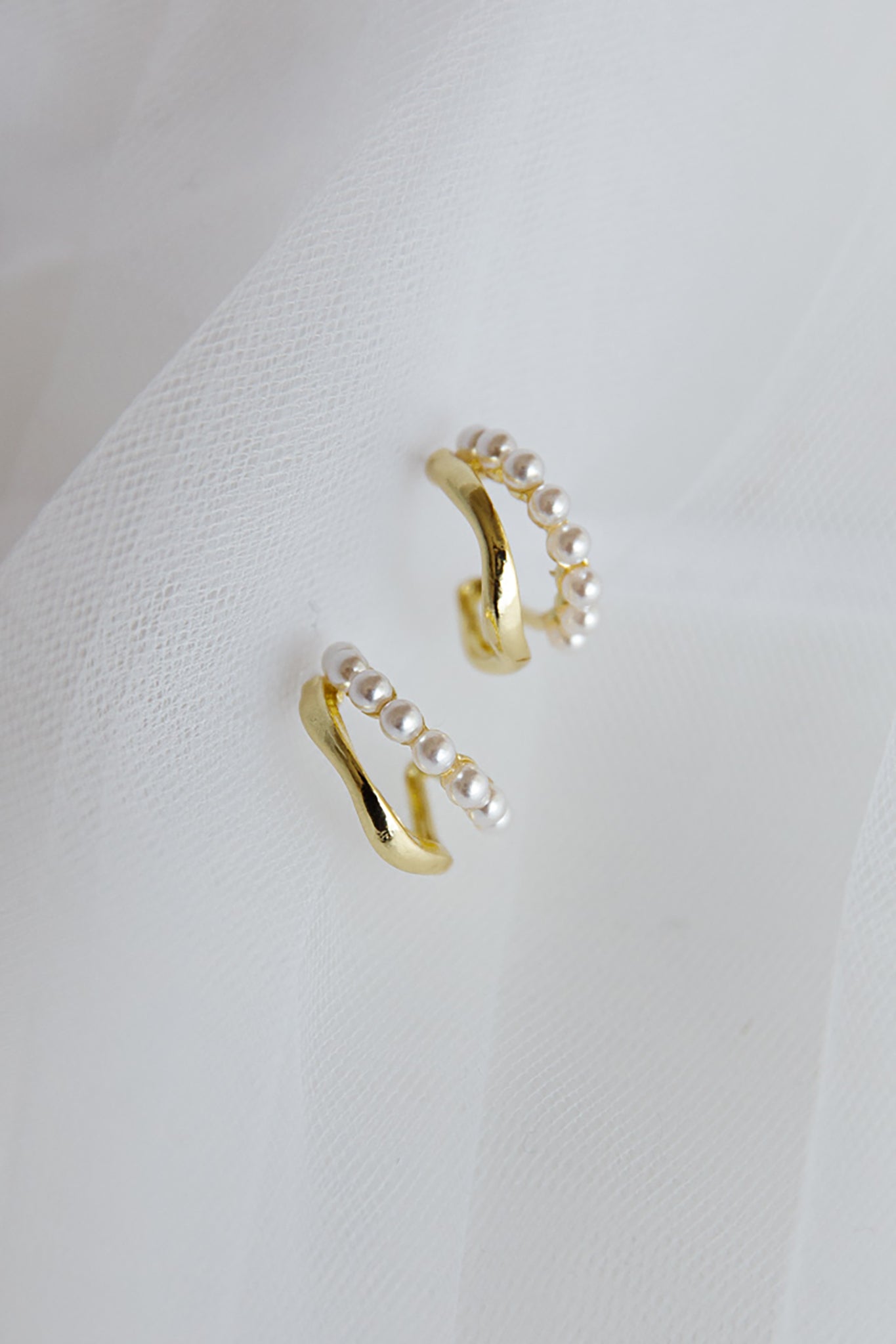 Charis Boucles d'Oreilles Doubles en Or