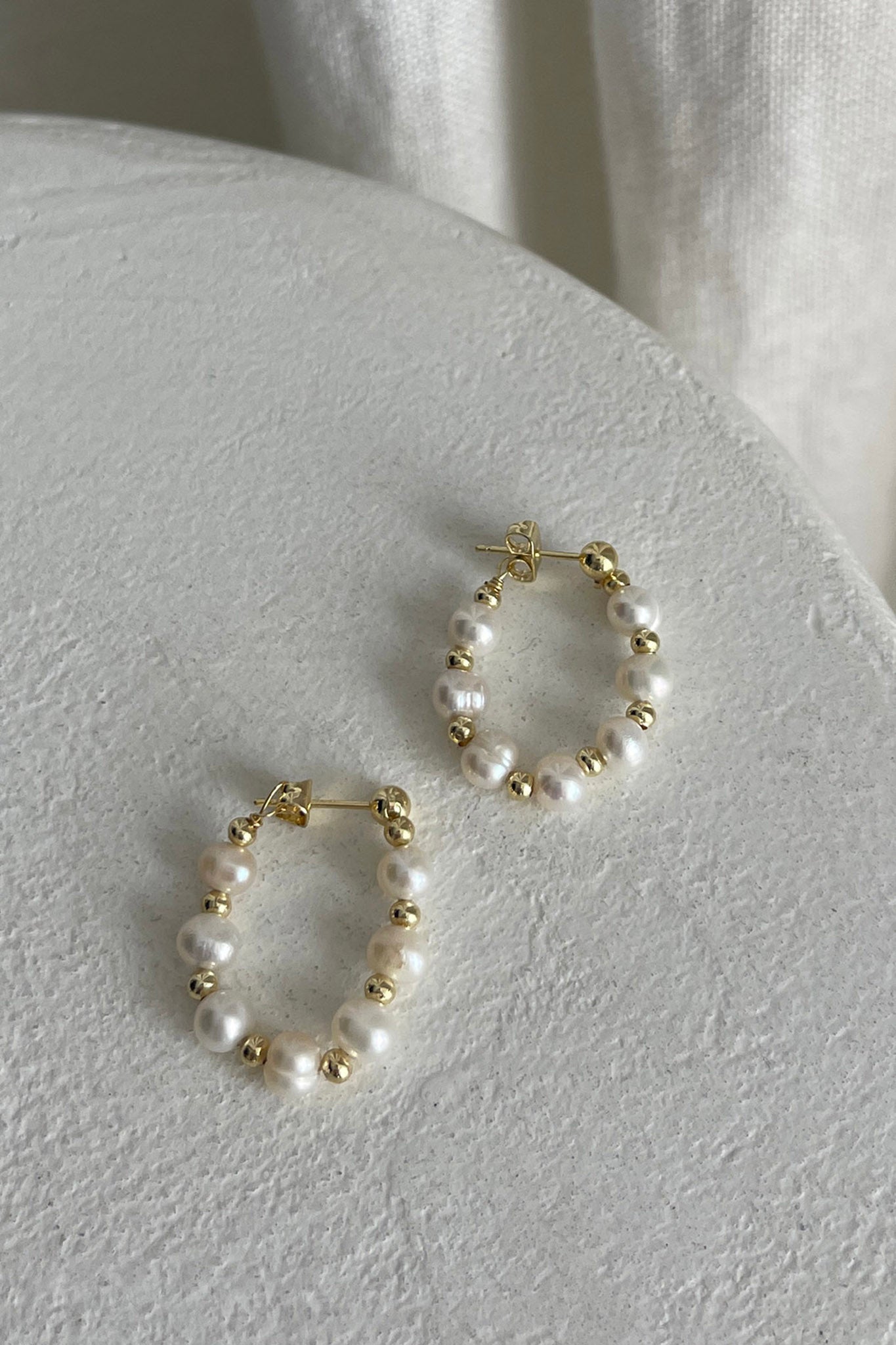 Boucles d'oreilles créoles en perles Dream Time Or