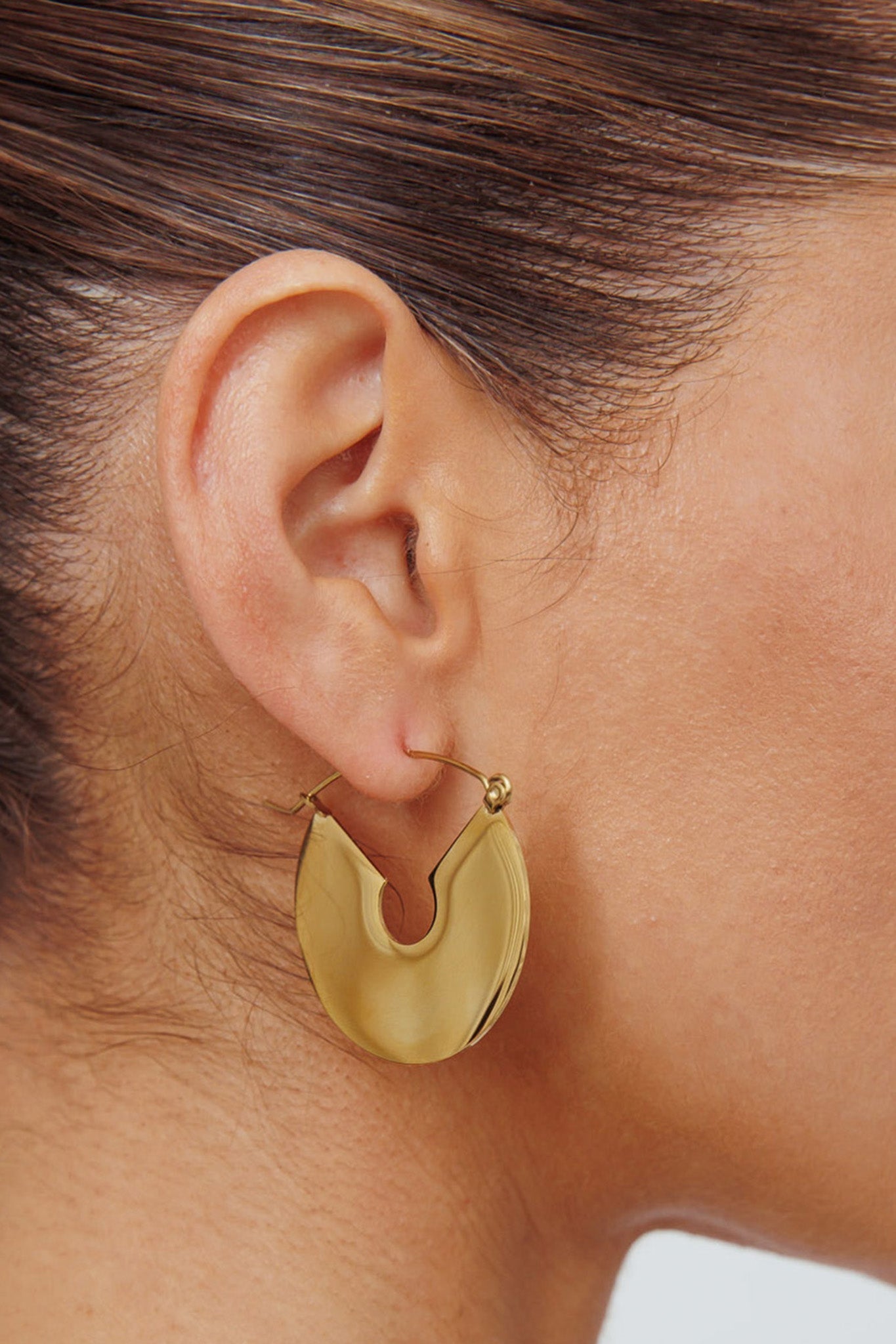 Boucles d'oreilles circulaires plates Faith en or