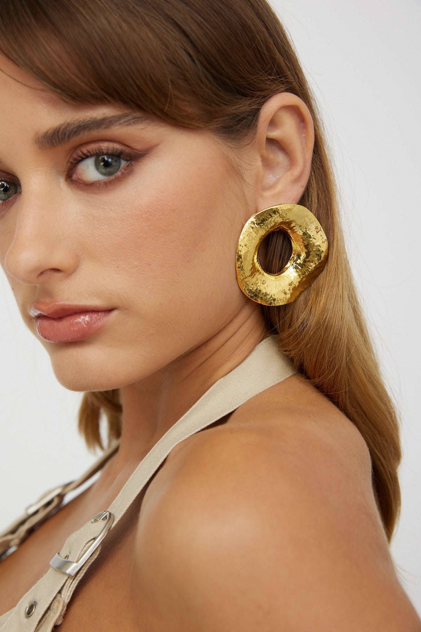 Boucles d'oreilles rondes larges Dahlia Or