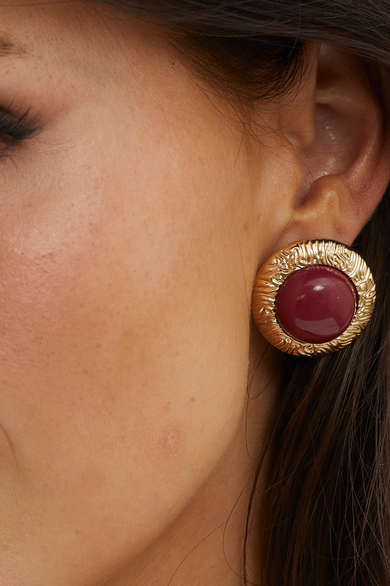 Boucles d'oreilles Dome Or Brumeux Vin
