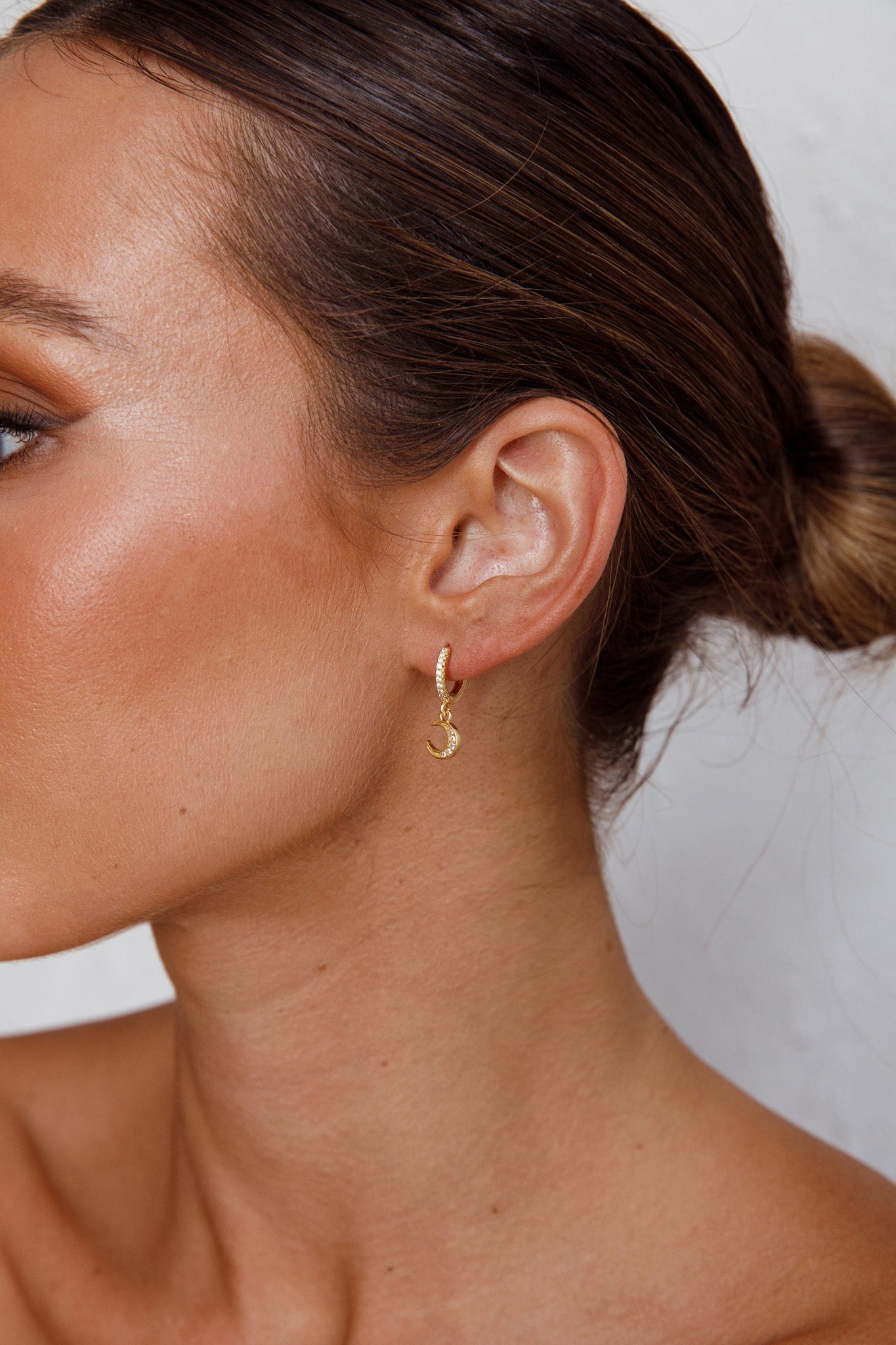 Boucles d'oreilles créoles Diamante Midnight Or