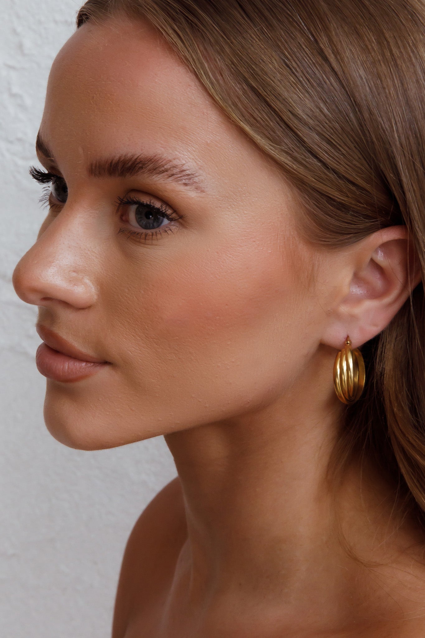 Boucles d'oreilles Mona Triple Anneau Or