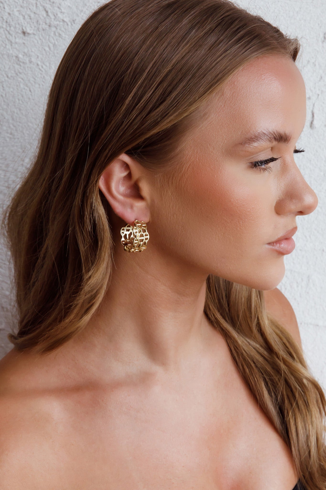 Boucles d'oreilles créoles ouvertes Georgiana en or