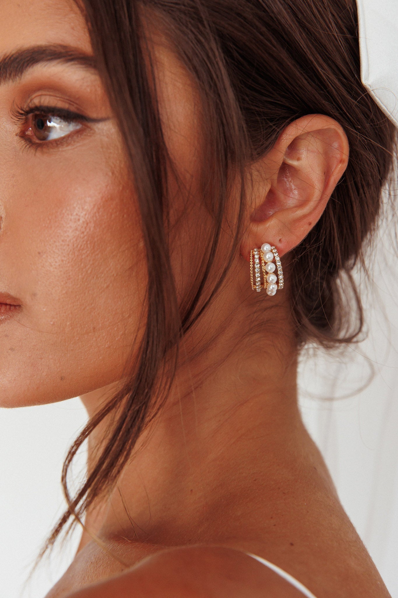 Boucles d'oreilles Odette perles et diamants or