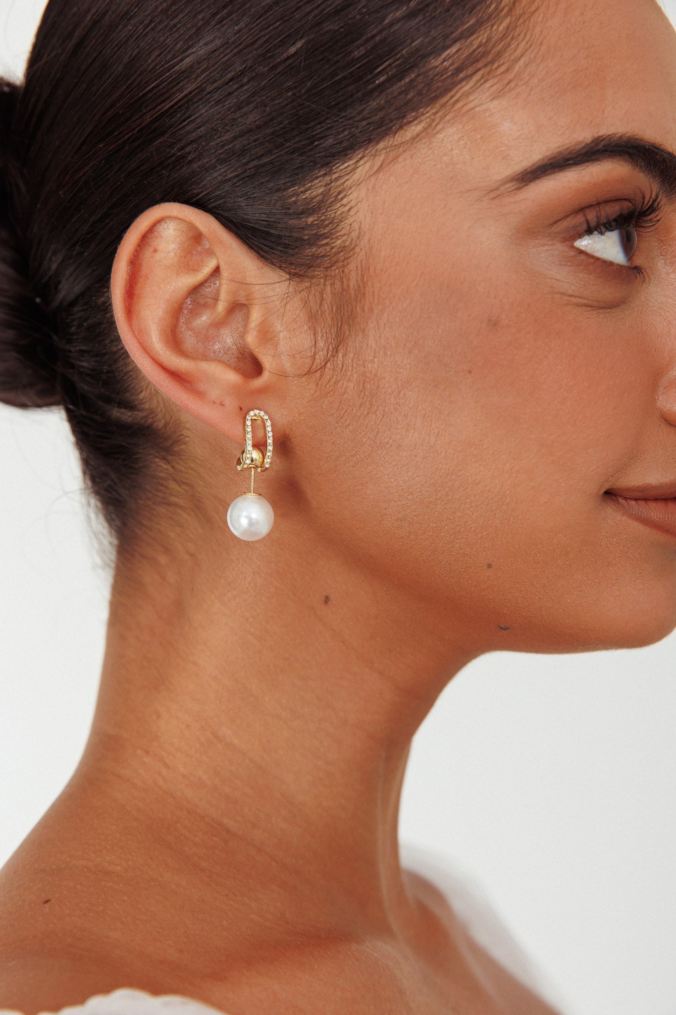 Boucles d'oreilles Maia Pearl Diamante Or