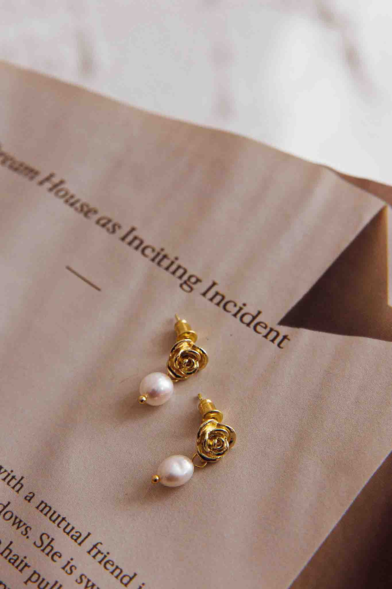 Boucles d'oreilles Le Jardin Fleur Perle Or