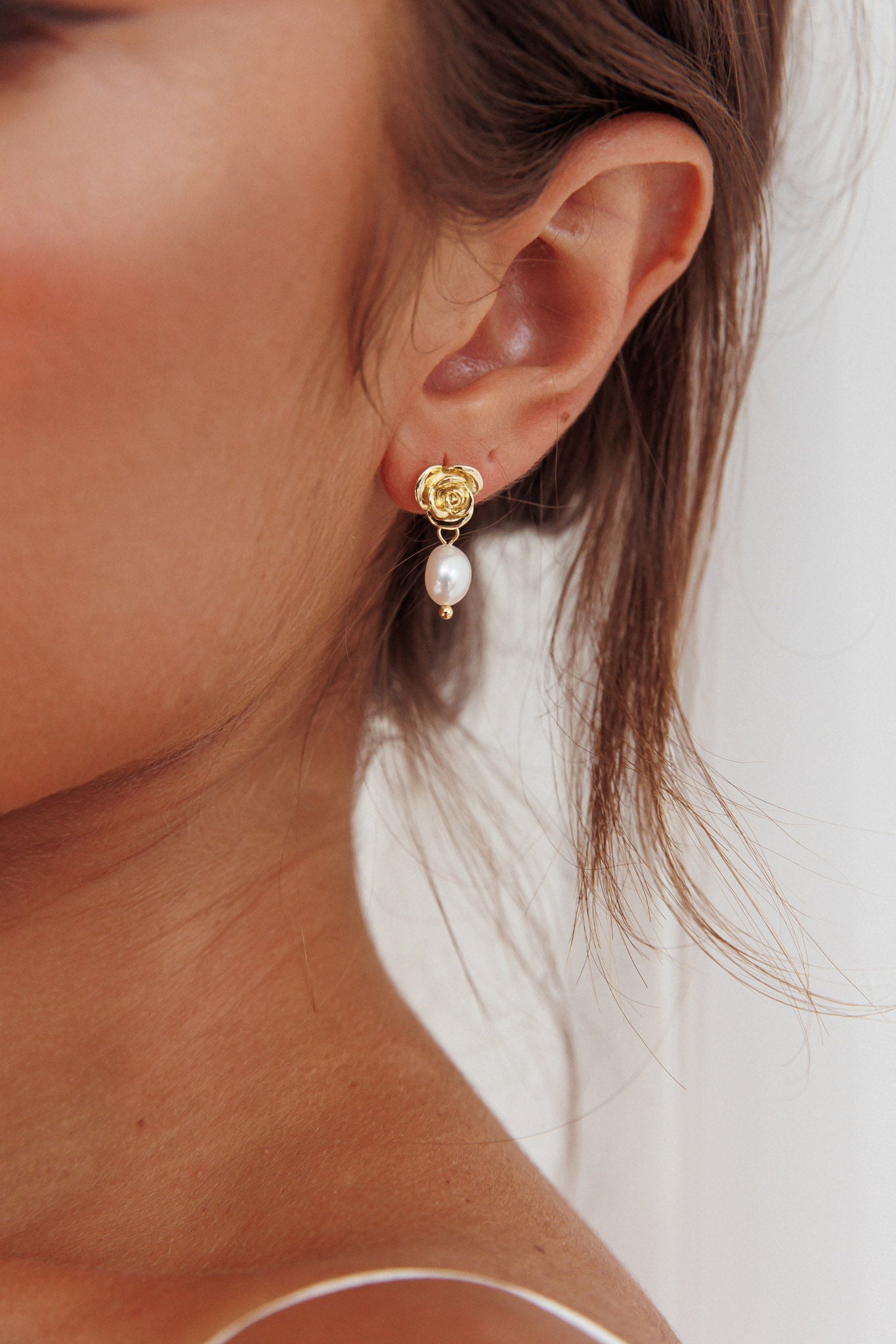 Boucles d'oreilles Le Jardin Fleur Perle Or