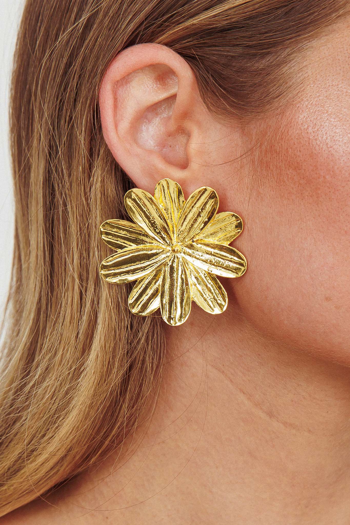 Boucles d'oreilles Lucid Drop Fleur Or