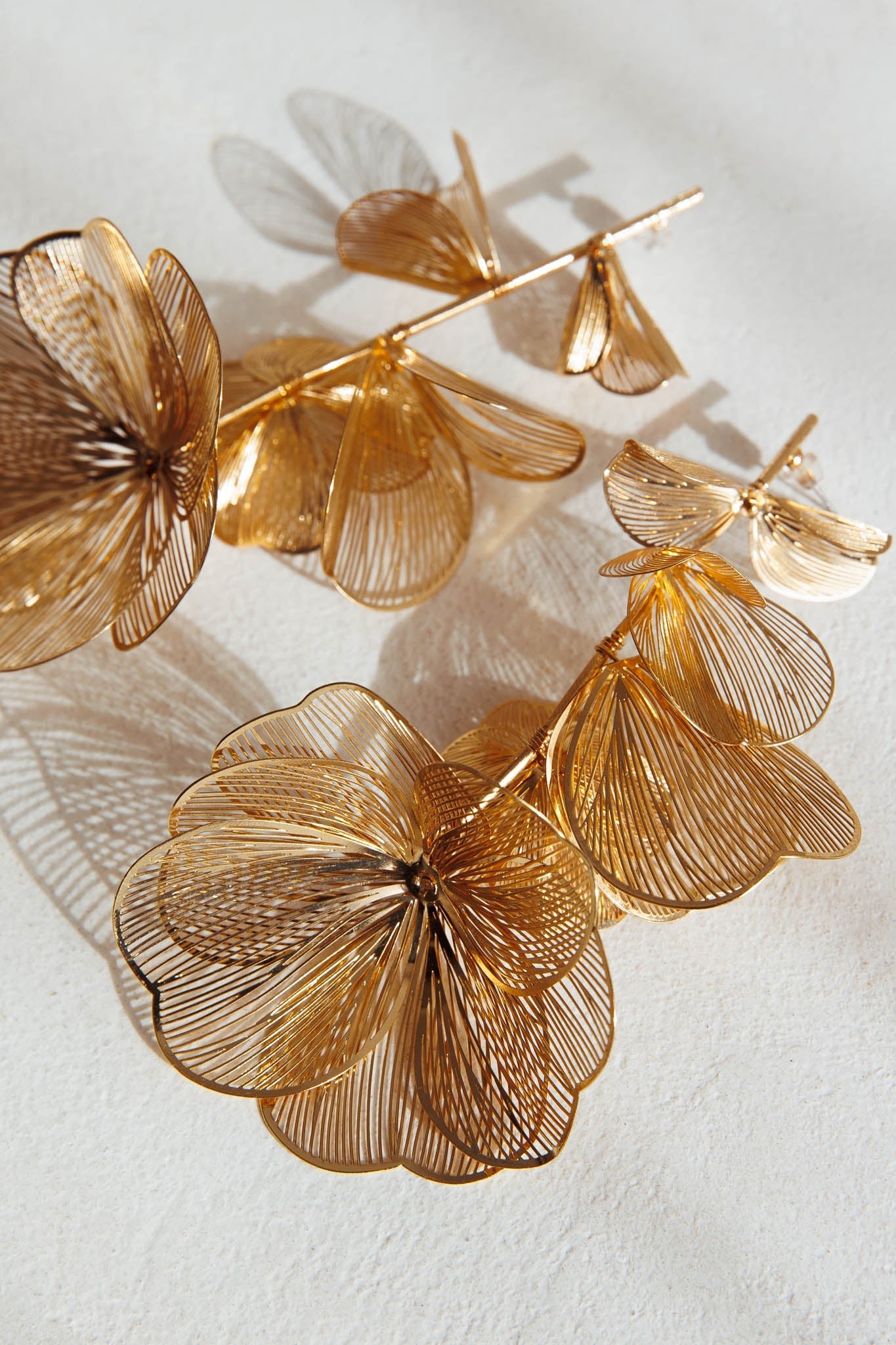 Boucles d'oreilles Ruminate Drop Floral en Or