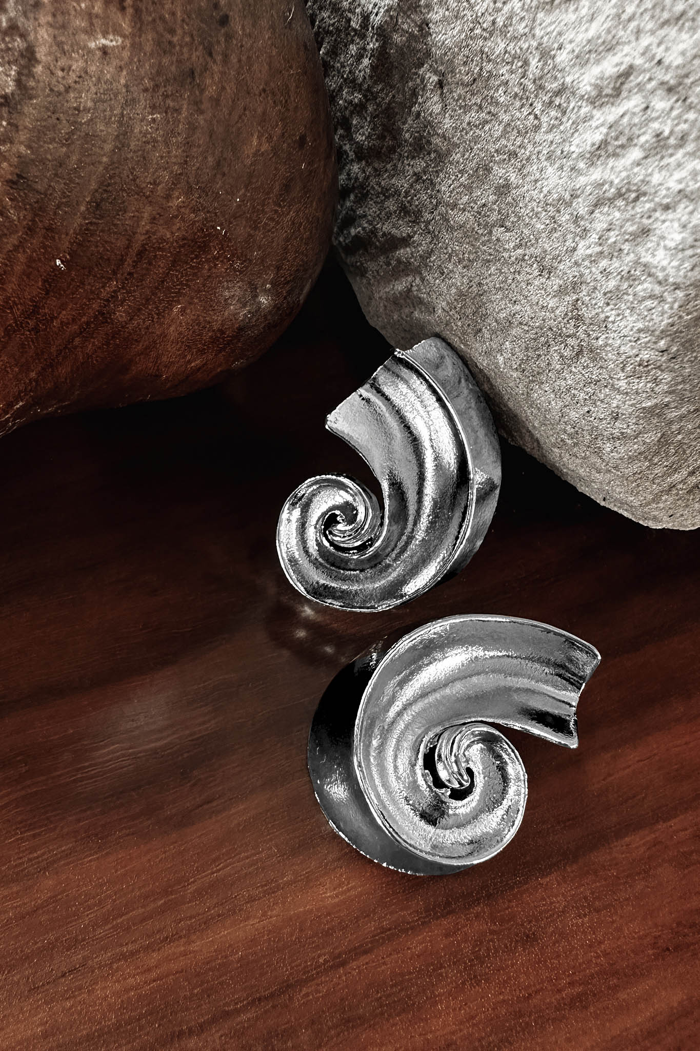 Boucles d'oreilles en spirale Calypso Argent