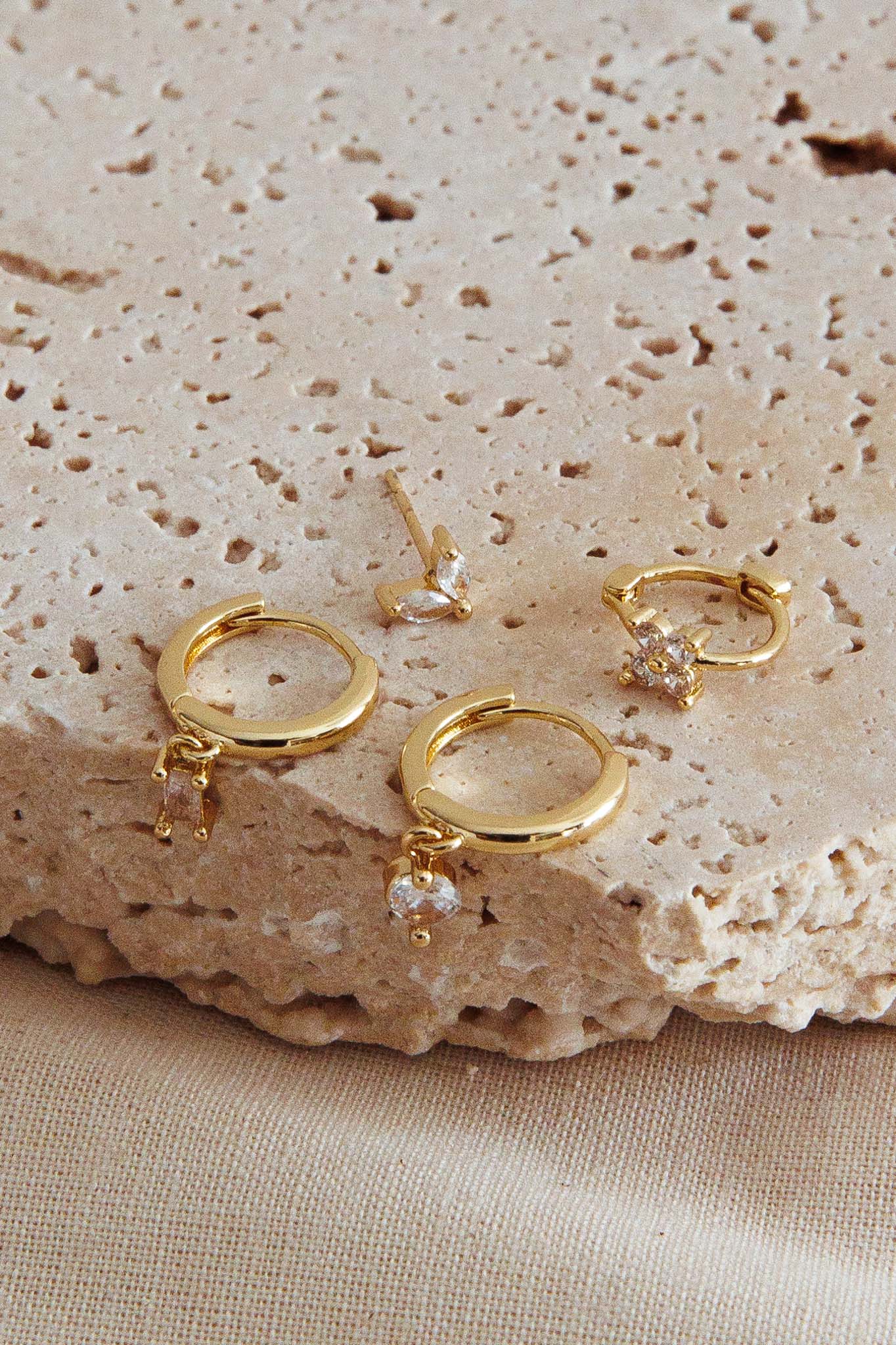 Boucles d'oreilles Accent Cristal Trésors Or