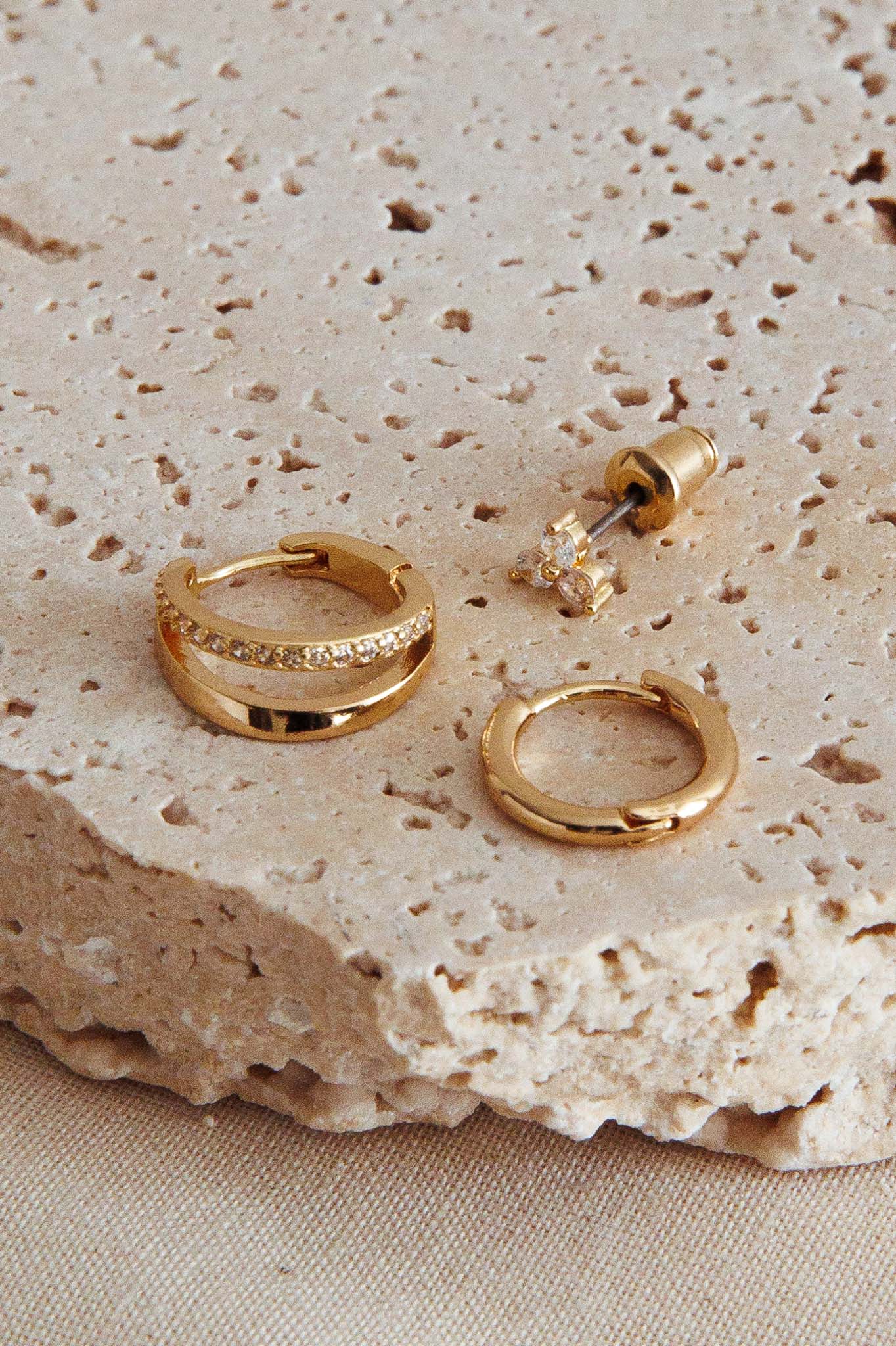 Boucles d'Oreilles Accent Cristal Sedona Or