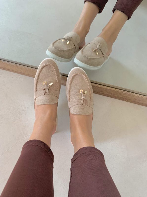 Coco | Mocassins Ouverts avec Détail Charm Doré