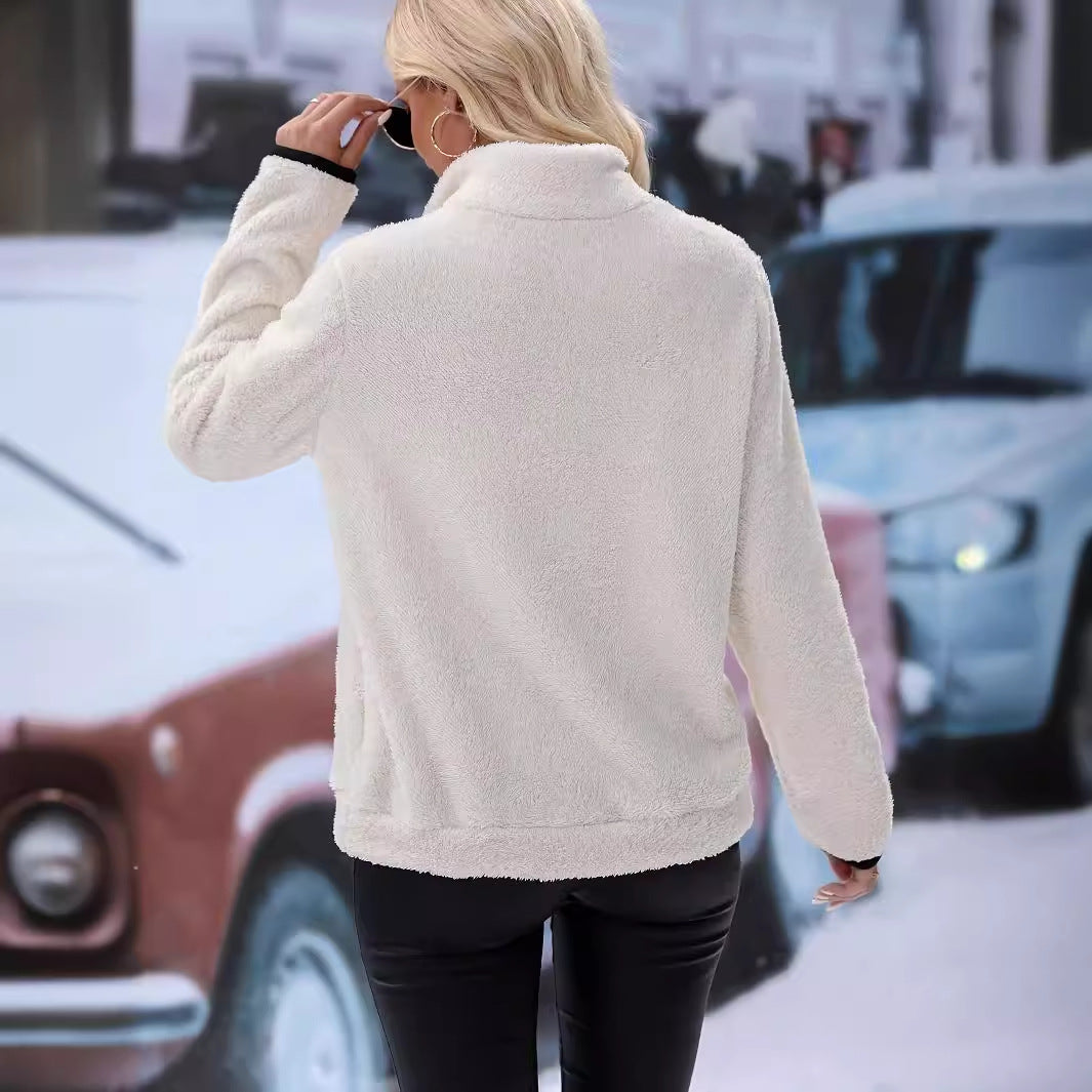 Jessica™ | Pull zippé mi-hauteur en peluche
