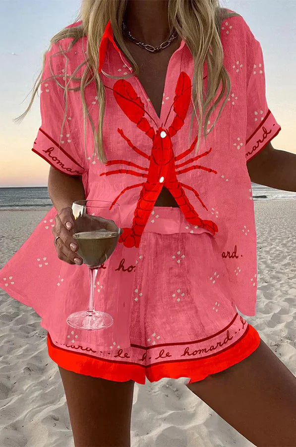 Pauline | Ensemble Court En Lin Rose Homard