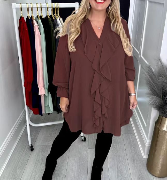 Victoria | Blouse Élégante à Volants et Col V