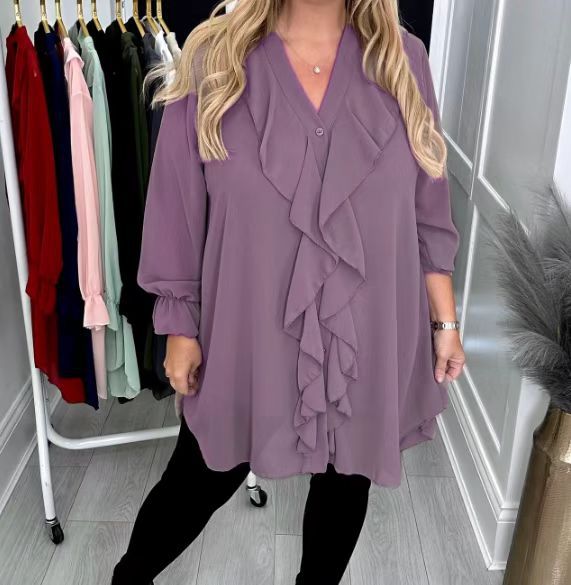 Victoria | Blouse Élégante à Volants et Col V
