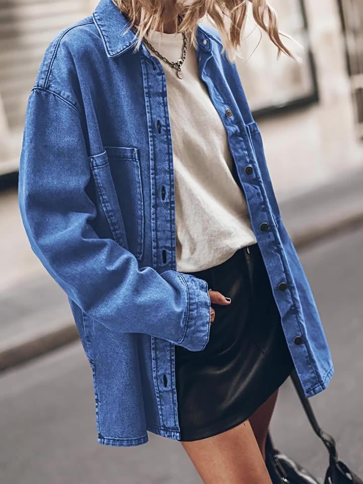 Juliette | Veste en Jean Rétro à Grandes Poches
