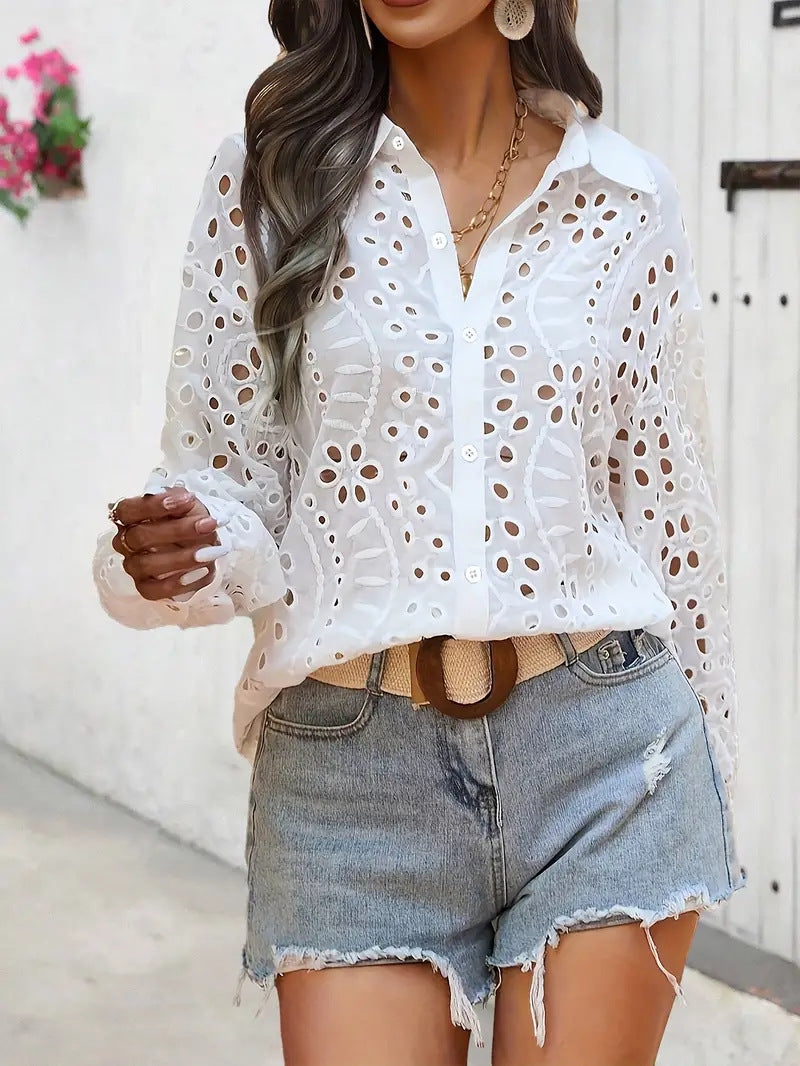 Camille | Chemise à Manches Bouffantes et Col Classique
