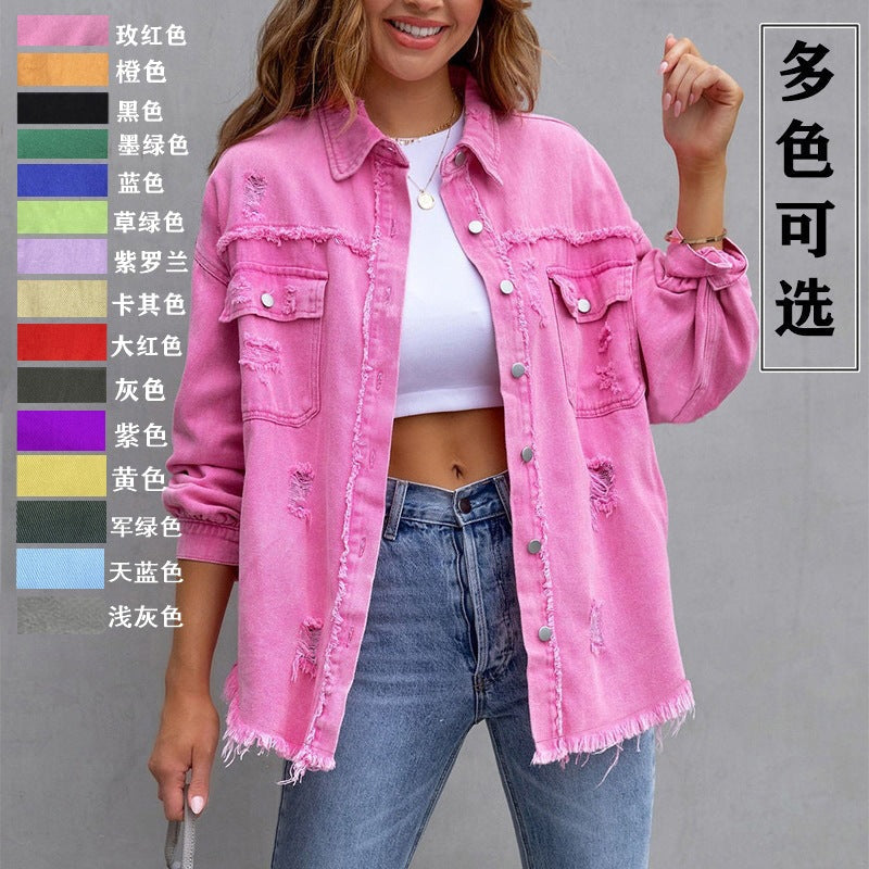 Laurine | Veste en Jean Déchirée et Ample