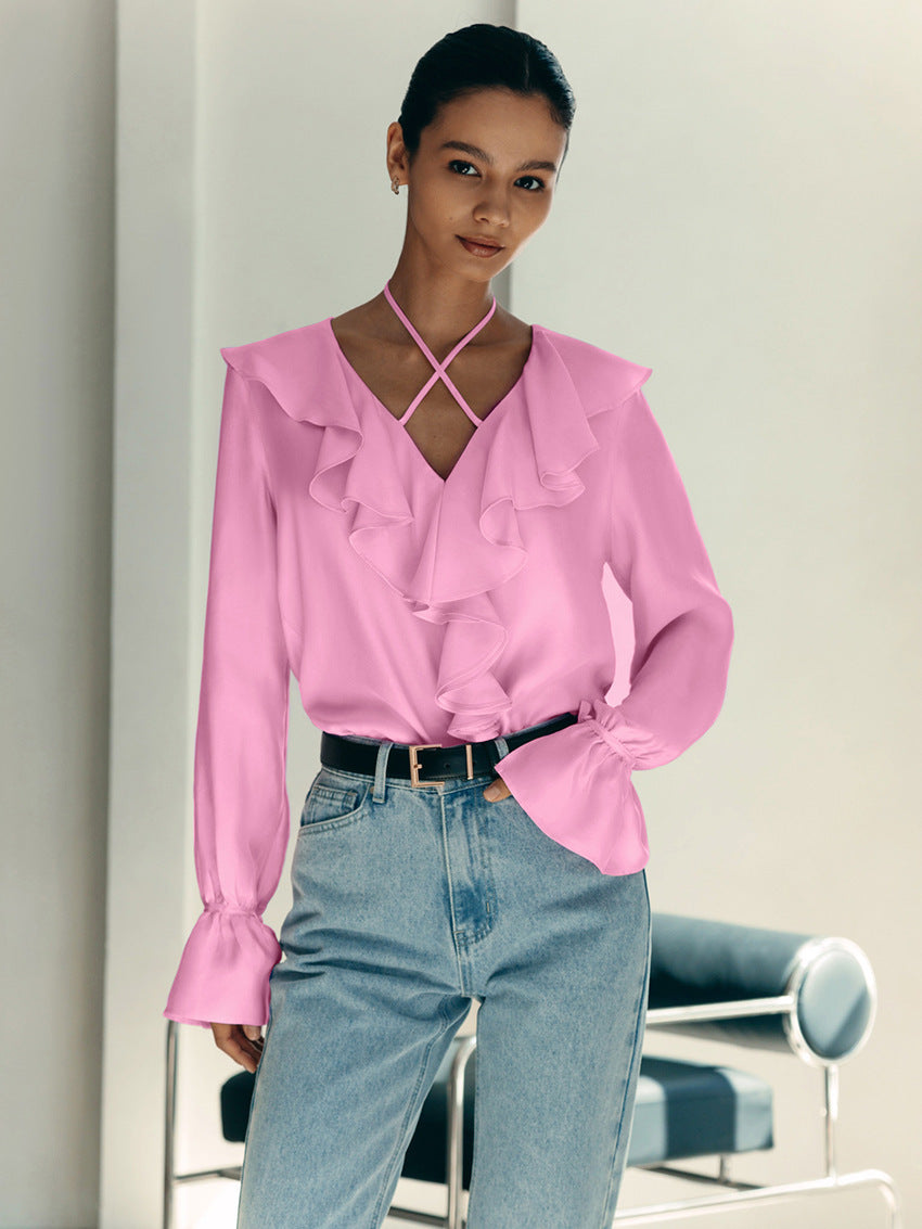 Élisa | Blouse à Volants et Manches Bouffantes