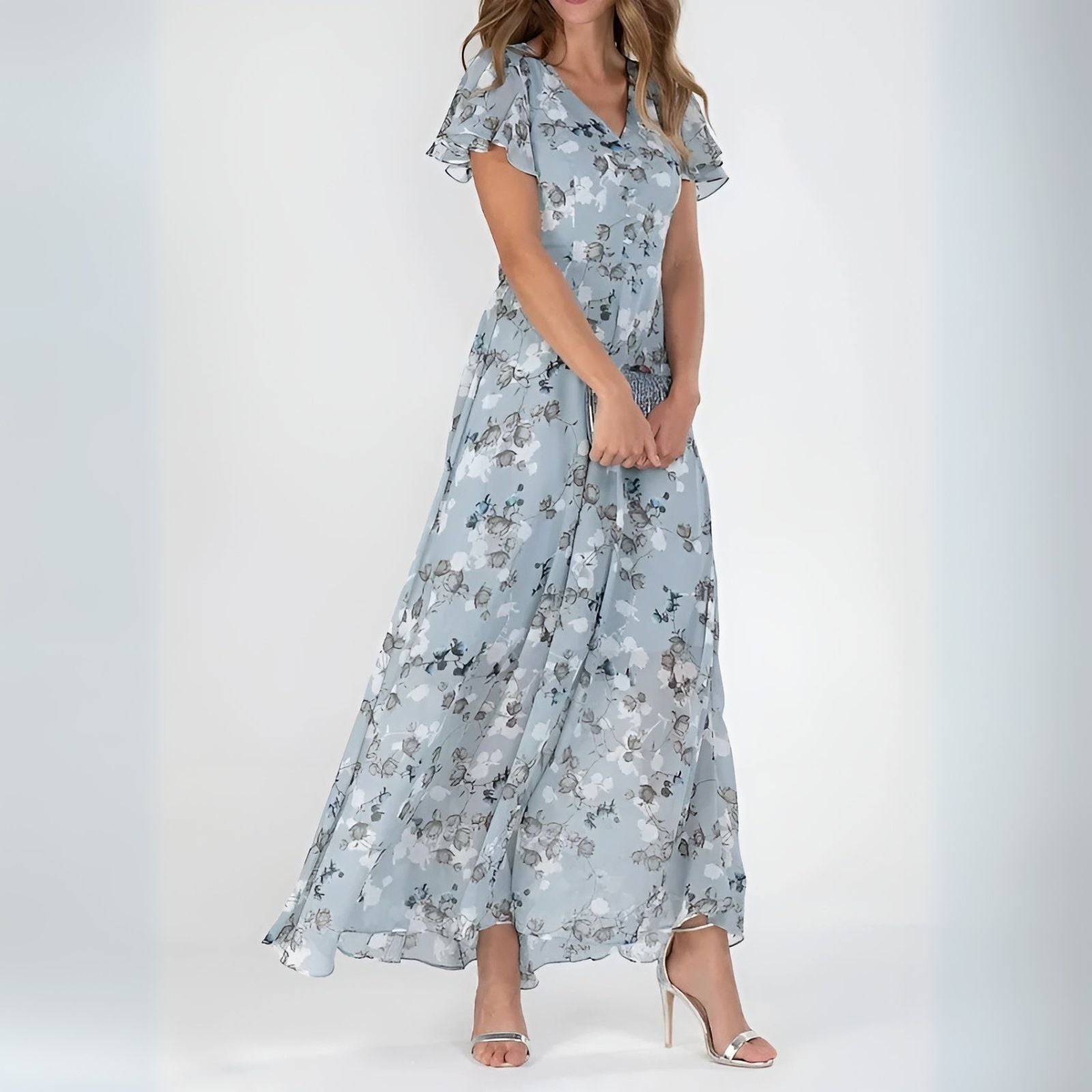 Mirena  | Robe Longue Fleurie & Charme Romantique