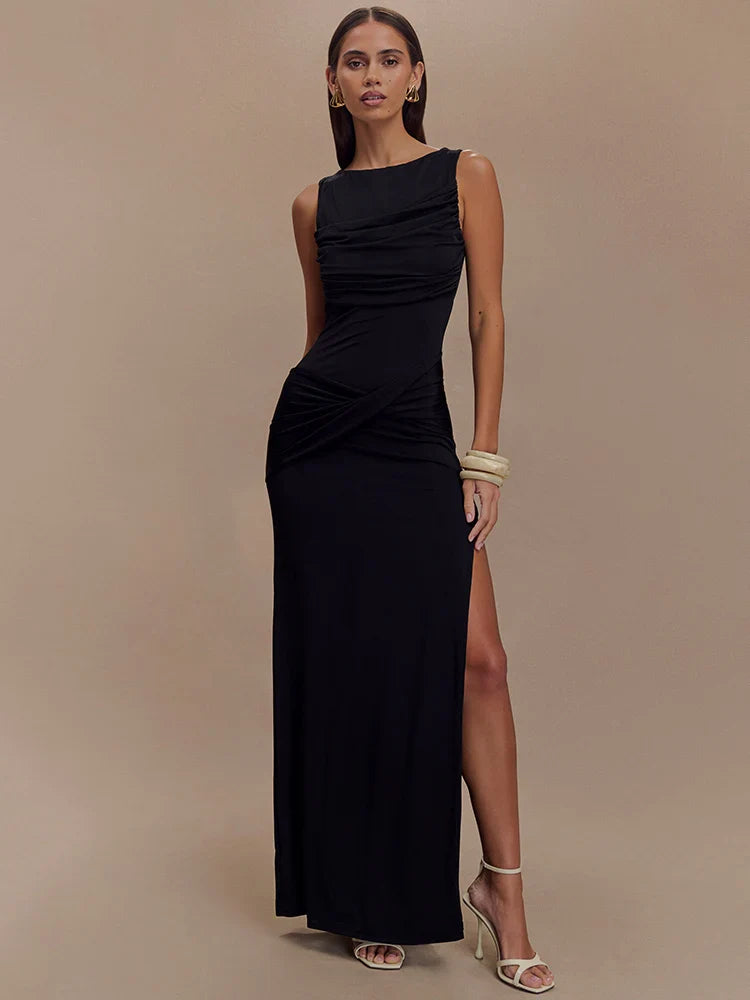 Mina | Robe Plissée & Silhouette Élancée